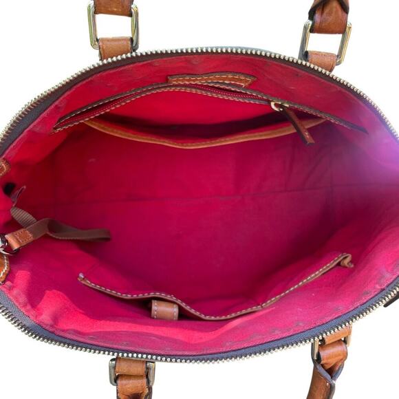 Dooney & Bourke Denison Domed Croco Embossed Gray Satchel Handbag - Picture 8 of 16